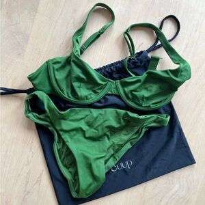 CUUP Swim Set / Scoop & Bikini in Seaweed, Size M
